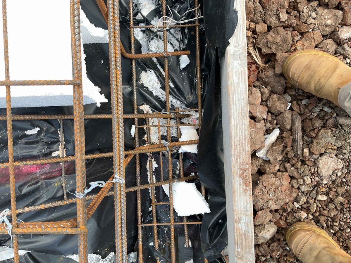 Waffle pods needing cleaning before concrete, Austral